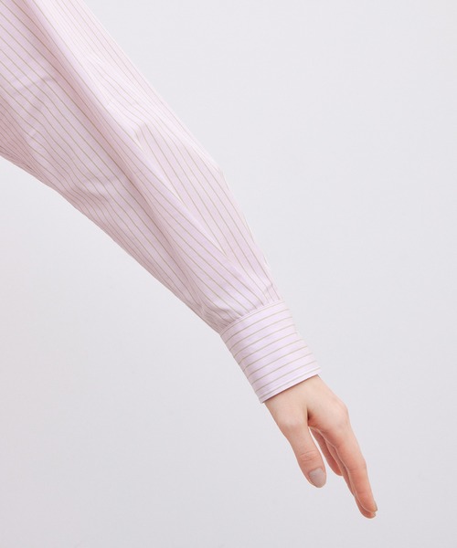 ROPE'（ロペ）の「ハイカウントブロードレギュラーシャツ（シャツ/ブラウス・レディース・ピンク系その他2/グリーン/ホワイト・38）」の15枚目の写真