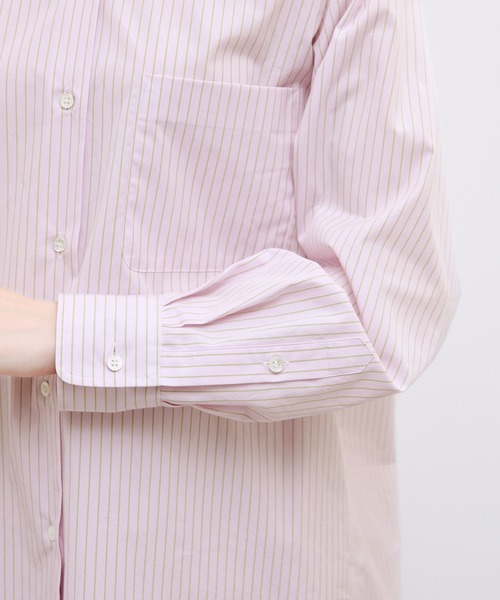 ROPE'（ロペ）の「ハイカウントブロードレギュラーシャツ（シャツ/ブラウス・レディース・ピンク系その他2/グリーン/ホワイト・38）」の16枚目の写真