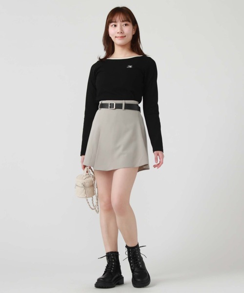 archives（アルシーヴ）の「刺繍テレコＴＯＰＳ（Tシャツ/カットソー・レディース・ホワイト×ブルー/オフホワイト/ブルー/ホワイト×ブラック/ブラック・MEDIUM）」の18枚目の写真