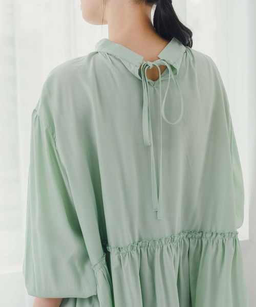 fifth（フィフス）の「ギャザー切り替えチュニックブラウス（ニット/セーター・レディース・グリーン/ホワイト/ブラック・M）」の11枚目の写真