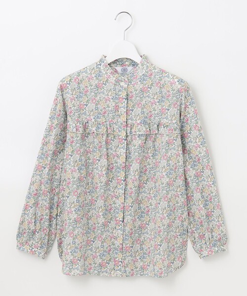J.PRESS(ジェイプレス)の「【洗える】 LIBERTY Honeydew/Kate&Mil フリルネック ブラウス(シャツ/ブラウス・レディース・ブルー系5/ピンク系5・T13/T15)」の6枚目の写真