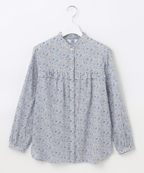 J.PRESS(ジェイプレス)の「【洗える】 LIBERTY Honeydew/Kate&Mil フリルネック ブラウス(シャツ/ブラウス・レディース・ブルー系5/ピンク系5・T13/T15)」の8枚目の写真