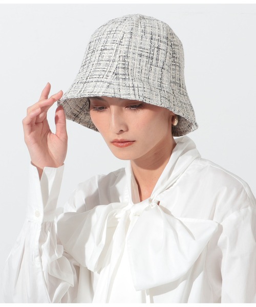 Settimissimo（セッティミッシモ）の「ツイードチューリップハット（ハット・レディース・ホワイト/ブラック・FREE）」の2枚目の写真