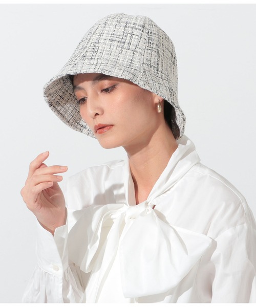 Settimissimo（セッティミッシモ）の「ツイードチューリップハット（ハット・レディース・ホワイト/ブラック・FREE）」の4枚目の写真