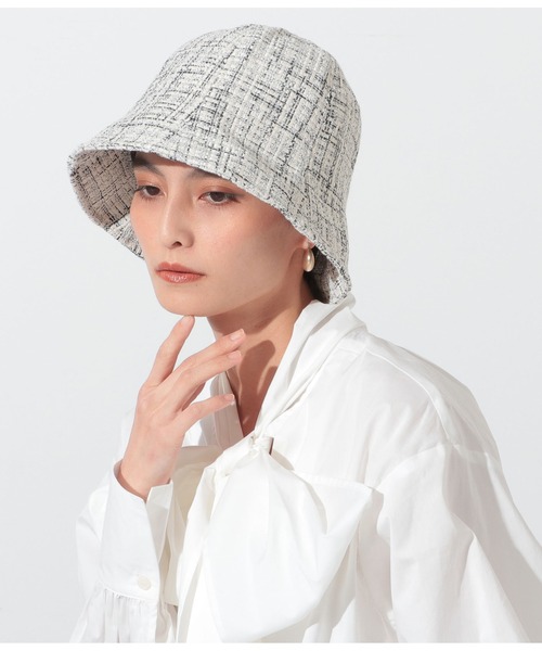 Settimissimo（セッティミッシモ）の「ツイードチューリップハット（ハット・レディース・ホワイト/ブラック・FREE）」の5枚目の写真