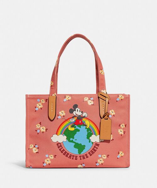 coach Disneyトート　キャンバスフローラル DISNEY X COACH】トート 30・100 パーセント リサイクル キャンバス