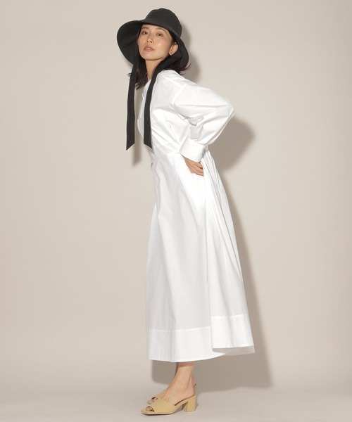 BARNYARDSTORM（バンヤードストーム）の「BARNYARDSTORM / フレアボリュームシャツワンピース（シャツワンピース・レディース・ブルー/ホワイト・1/0）」の4枚目の写真