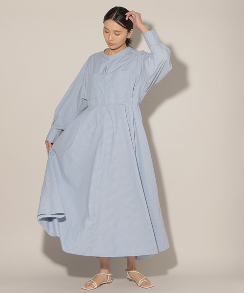 BARNYARDSTORM（バンヤードストーム）の「BARNYARDSTORM / フレアボリュームシャツワンピース（シャツワンピース・レディース・ブルー/ホワイト・1/0）」の7枚目の写真