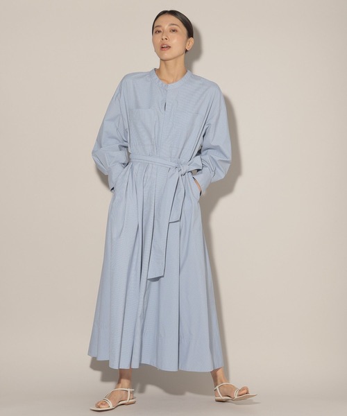 BARNYARDSTORM（バンヤードストーム）の「BARNYARDSTORM / フレアボリュームシャツワンピース（シャツワンピース・レディース・ブルー/ホワイト・1/0）」の9枚目の写真