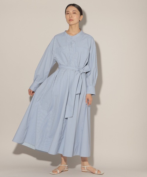 BARNYARDSTORM（バンヤードストーム）の「BARNYARDSTORM / フレアボリュームシャツワンピース（シャツワンピース・レディース・ブルー/ホワイト・1/0）」の16枚目の写真