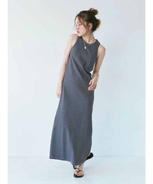 Ungrid（アングリッド）の「アメスリテレコフィットワンピース（ワンピース・レディース・ブラック/オフホワイト/ブルー/オレンジ/グリーン・FREE）」の6枚目の写真