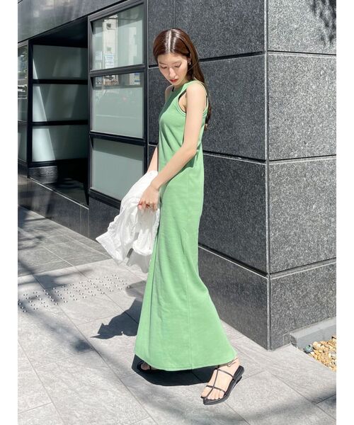 Ungrid（アングリッド）の「アメスリテレコフィットワンピース（ワンピース・レディース・ブラック/オフホワイト/ブルー/オレンジ/グリーン・FREE）」の17枚目の写真