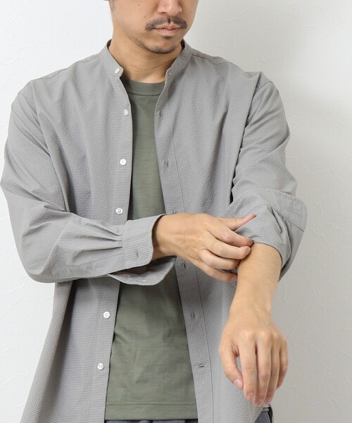 NOLLEY'S goodman（ノーリーズグッドマン）の「サッカーバンドカラーシャツ（シャツ/ブラウス・メンズ・グレー/ブラック系その他/ネイビー/ブラック系その他2・M/L/S）」の13枚目の写真