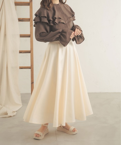 Ambre Neige(アンブルネージュ)の「ストライプケープブラウス/【WEB/EC限定商品】(シャツ/ブラウス・レディース・ダークブラウン/アイボリー/ライトベージュ・FREE)」の14枚目の写真