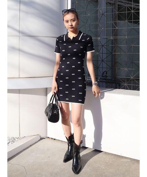 EMODA（エモダ）の「トーンカラーポロワンピース（ワンピース・レディース・アイボリー/ブラック/ブルー・FREE）」の21枚目の写真