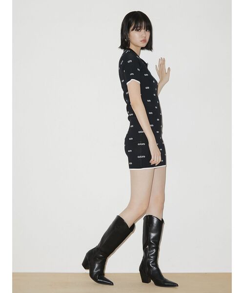 EMODA（エモダ）の「トーンカラーポロワンピース（ワンピース・レディース・アイボリー/ブラック/ブルー・FREE）」の9枚目の写真