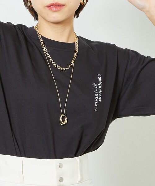 Firsthand(ファーストハンド)の「Firsthand/ファーストハンド midnight shenanigans 刺繍Tシャツ / 半袖TEE(Tシャツ/カットソー・レディース・ホワイト/ブラック/ベージュ/ピンク・ONE SIZE)」の8枚目の写真