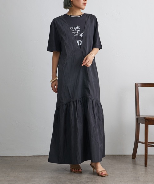 Omekashi（オメカシ）の「タフタギャザージャンパースカート（ワンピース・レディース・オフホワイト/ブラック・36/38）」の20枚目の写真