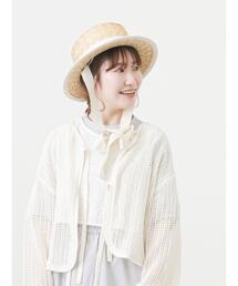 ehka sopo | リボンテープ付パイピングカンカン帽(ハット)