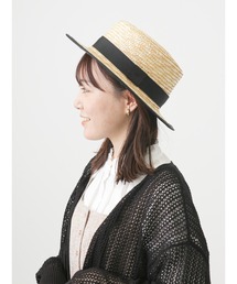 リボンテープ付パイピングカンカン帽