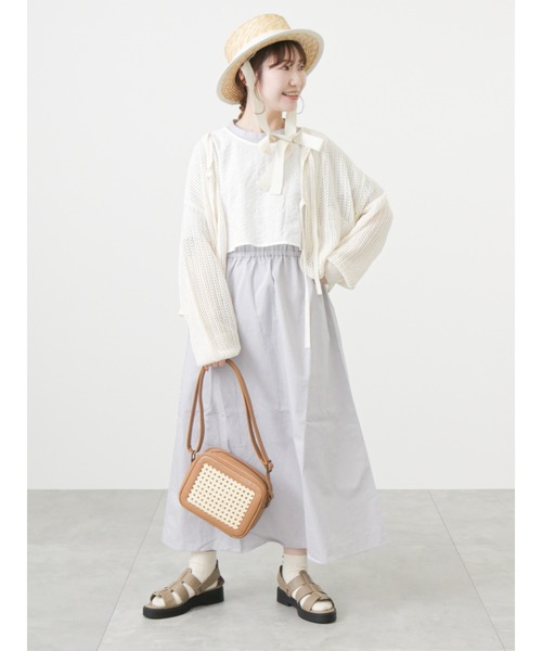 ehka sopo（エヘカソポ）の「リボンテープ付パイピングカンカン帽（ハット・レディース・オフホワイト/ブラウン/ブラック・ﾌﾘ-）」の5枚目の写真