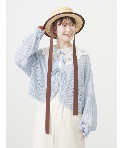 ehka sopo（エヘカソポ）の「リボンテープ付パイピングカンカン帽（ハット・レディース・オフホワイト/ブラウン/ブラック・ﾌﾘ-）」の22枚目の写真