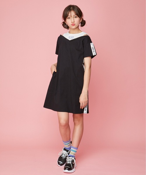 JENNI love（ジェニィラブ）の「サイドラインレイヤード風ワンピ