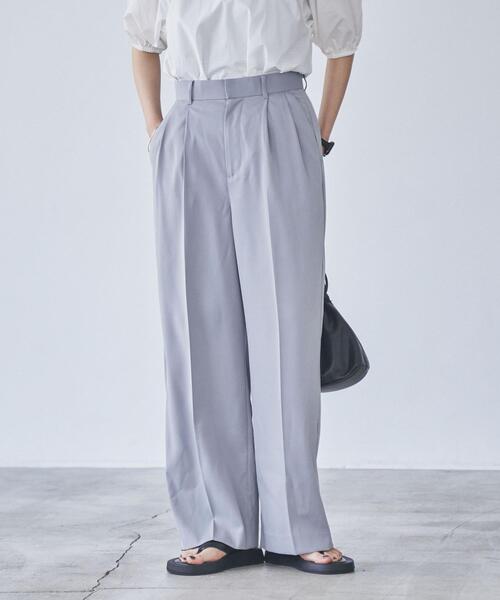 coen(コーエン)の「ハンサムツータックワイドスラックス(スラックス・レディース・ブラック/ベージュ/グレー/ナチュラル・S/M/L)」の2枚目の写真