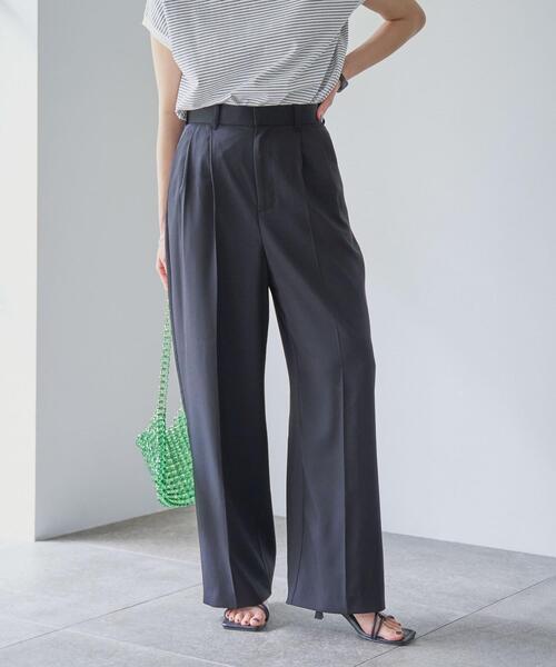 coen(コーエン)の「ハンサムツータックワイドスラックス(スラックス・レディース・ブラック/ベージュ/グレー/ナチュラル・S/M/L)」の1枚目の写真