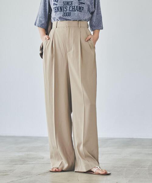 coen(コーエン)の「ハンサムツータックワイドスラックス(スラックス・レディース・ブラック/ベージュ/グレー/ナチュラル・S/M/L)」の8枚目の写真