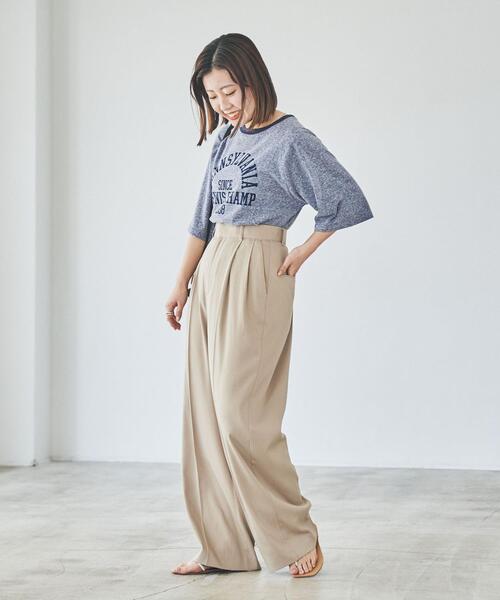 coen(コーエン)の「ハンサムツータックワイドスラックス(スラックス・レディース・ブラック/ベージュ/グレー/ナチュラル・S/M/L)」の10枚目の写真