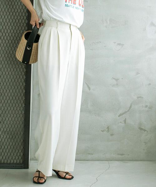 coen(コーエン)の「ハンサムツータックワイドスラックス(スラックス・レディース・ブラック/ベージュ/グレー/ナチュラル・S/M/L)」の14枚目の写真