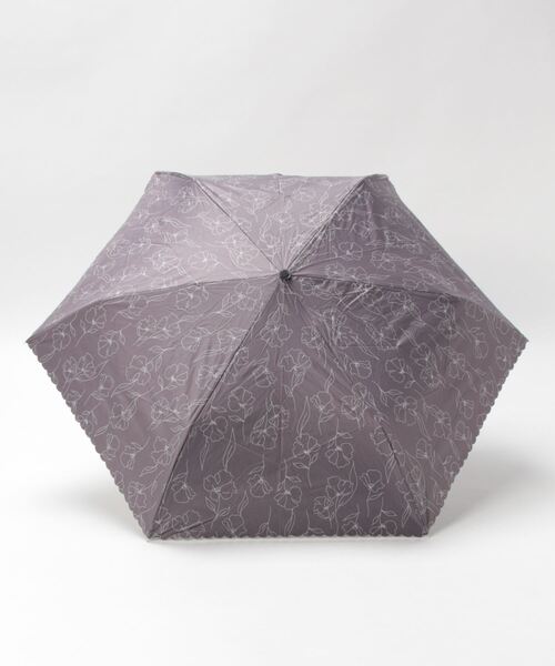 SMILE ORCHID（スマイルオーキッド）の「ジャンプ式UVエレナ折Parasol折傘55cm（折りたたみ傘・レディース・チャコールグレー/ベージュ/オフホワイト・FREE）」の4枚目の写真