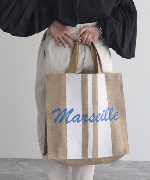 MAISON BENGAL（マイソンベンガル）の「【Maison Bengal/メゾンベンガル】別注ストライプ×CITYプリントトートバッグ（トートバッグ・レディース・ホワイト系その他/ブラック系その他・FREE）」の12枚目の写真