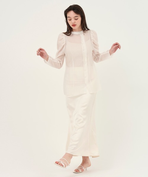TINA：JOJUN（ティーナジョジュン）の「ラメシアー アシメシャツ TINA 