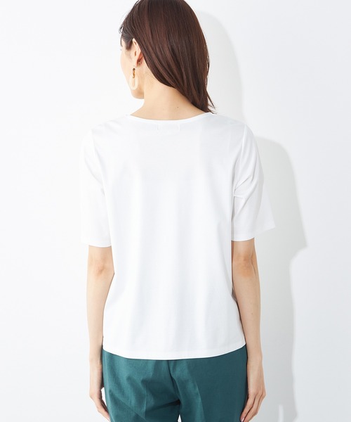 A/C DESIGN BY ALPHA CUBIC（エーシーデザインバイアルファキュービック）の「ダブルフロントTシャツ（Tシャツ/カットソー・レディース・ライトグレー/オフホワイト・M/LL/L）」の5枚目の写真