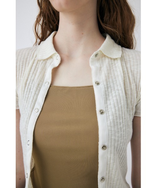 MOUSSY（マウジー）の「TRANSPARENT SKINNY カーディガン（カーディガン/ボレロ・レディース・ネイビー/オフホワイト/オレンジ/ライトグリーン・FREE）」の10枚目の写真