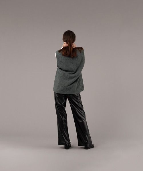 selle glant（セレグランテ）の「PUFFY JACQUARD GILET VEST/フクレジャガードジレベスト（ベスト・メンズ・ブラック/グレイッシュブルー・MEDIUM/LARGE）」の13枚目の写真