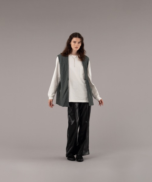 selle glant（セレグランテ）の「PUFFY JACQUARD GILET VEST/フクレジャガードジレベスト（ベスト・メンズ・ブラック/グレイッシュブルー・MEDIUM/LARGE）」の11枚目の写真