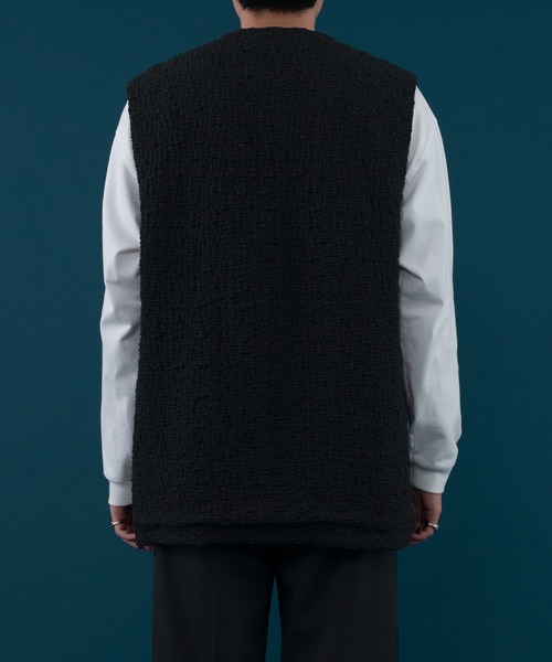 selle glant（セレグランテ）の「PUFFY JACQUARD GILET VEST/フクレジャガードジレベスト（ベスト・メンズ・ブラック/グレイッシュブルー・MEDIUM/LARGE）」の22枚目の写真