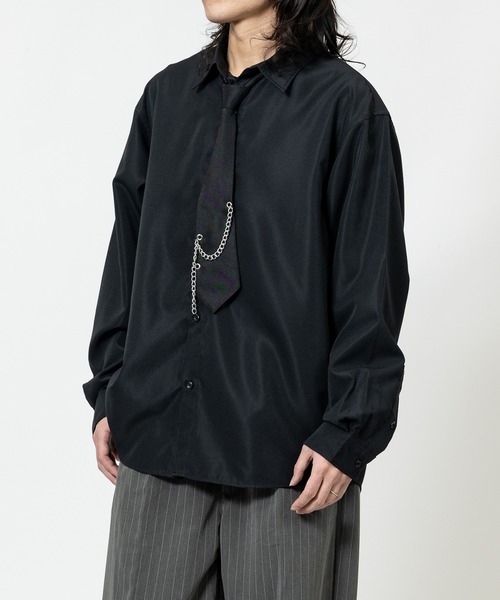 JOHN'S CLOSET(ジョンズクローゼット)の「【13】デザインネクタイ付きシャツ(シャツ/ブラウス・メンズ・オフホワイト/ブラック/グリーン/ブルー/ブラック系1/ホワイト系1・MEDIUM/LARGE)」の14枚目の写真