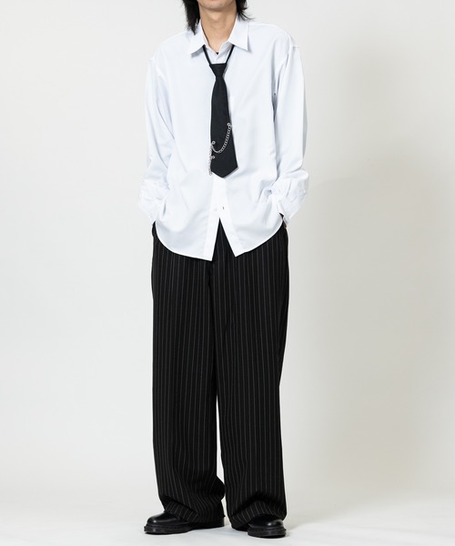 JOHN'S CLOSET(ジョンズクローゼット)の「【13】デザインネクタイ付きシャツ(シャツ/ブラウス・メンズ・オフホワイト/ブラック/グリーン/ブルー/ブラック系1/ホワイト系1・MEDIUM/LARGE)」の10枚目の写真