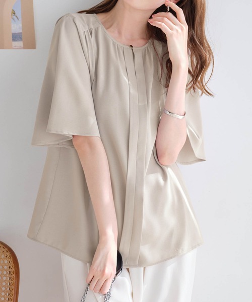 新品14,300円 ロペ マドモアゼル 2WAY  シフォン ギャザー ブラウス 前後2WAYギャザーブラウス - ベルーナ【公式】