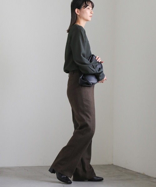 select MOCA（セレクトモカ）の「ジャガードロングカフストップス（Tシャツ/カットソー・レディース・アイボリー/スモークピンク/チャコールグレー/ベージュ・FREE）」の15枚目の写真