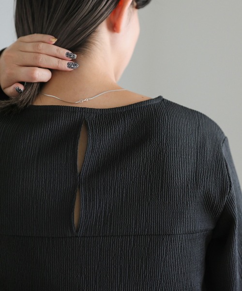 select MOCA（セレクトモカ）の「ジャガードロングカフストップス（Tシャツ/カットソー・レディース・アイボリー/スモークピンク/チャコールグレー/ベージュ・FREE）」の19枚目の写真