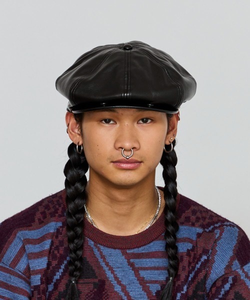 KANGOL（カンゴール）の「KANGOL FAUX LEATHER CAP（ハンチング