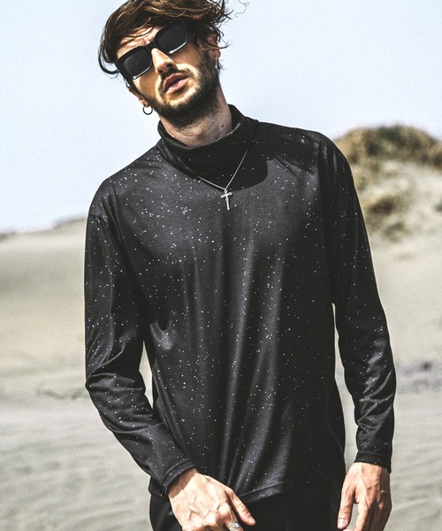 NO ID.(ノーアイディ)の「【NO ID.】Print Turtleneck Long T-Shirt / プリント タートルネック ロンT(Tシャツ/カットソー・メンズ・その他5/その他9/ブラック・1/2)」の3枚目の写真