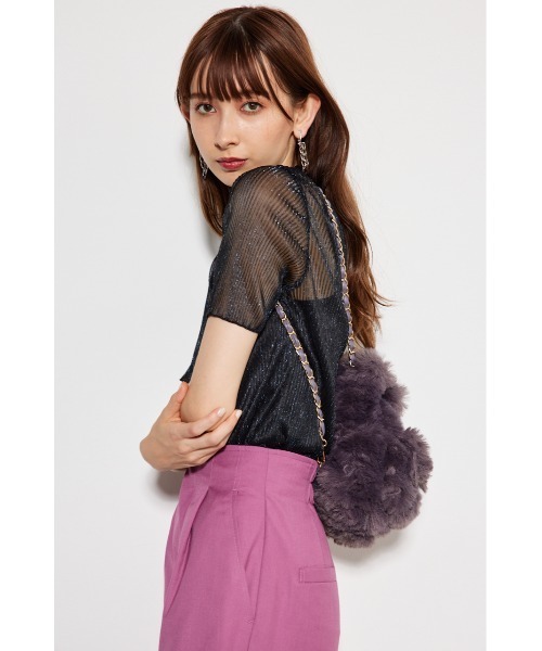 rienda プリーツ トップス セール】シャイニープリーツフィットトップス（Tシャツ