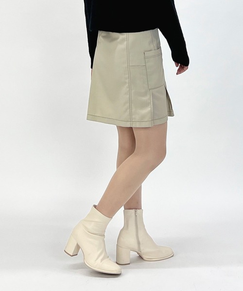 179/WG（イチナナキュウダブルジー）の「アシンメトリープリーツ ミニスカート（スカート・レディース・ブルー/ベージュ/ブラック・FREE）」の20枚目の写真