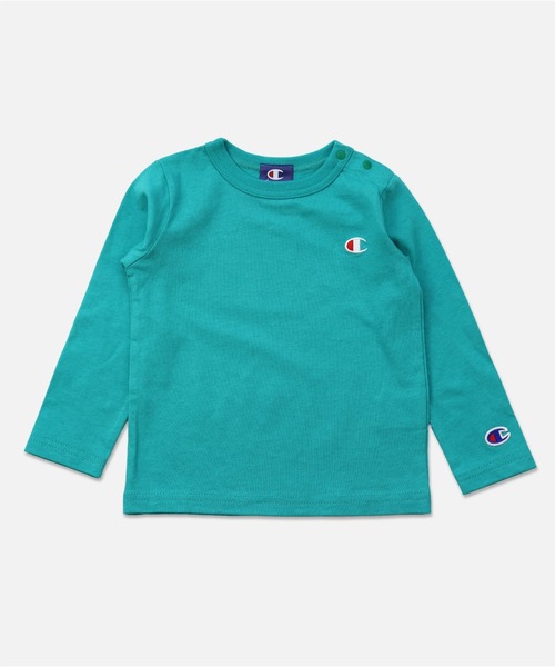 Champion（チャンピオン）の「champion / チャンピオン ロゴ長袖Tシャツ（Tシャツ/カットソー・キッズ・ホワイト/ブラック/グレー/ネイビー/グリーン/ピンク・120cm/90cm/110cm/130cm/100cm）」の4枚目の写真